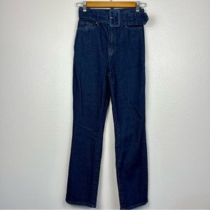 EUC Good American Good Curve Belted Jeans - Size 0/25